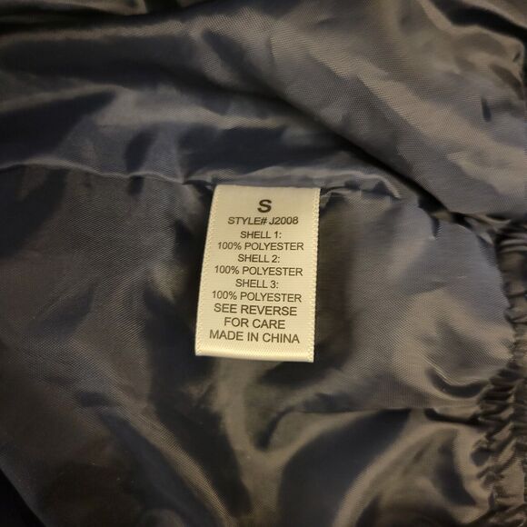 Active USA Navy Blue Gathered Sleeves Full Zip Sz S Women Jacket - Picture 6 of 10